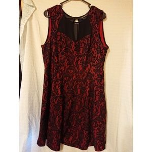 Red lace party dress